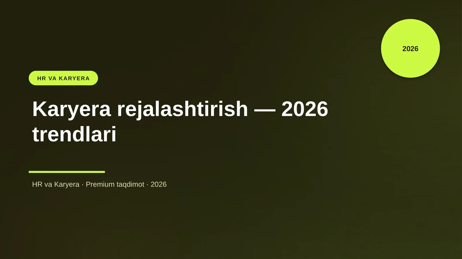 Karyera rejalashtirish — 2026 trendlari