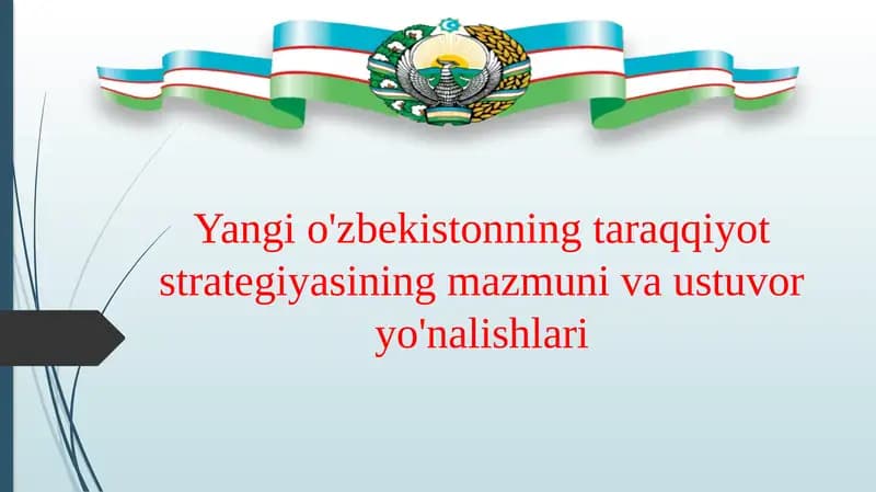 Yangio'zbekistonning taraqqiyot strategiyasi