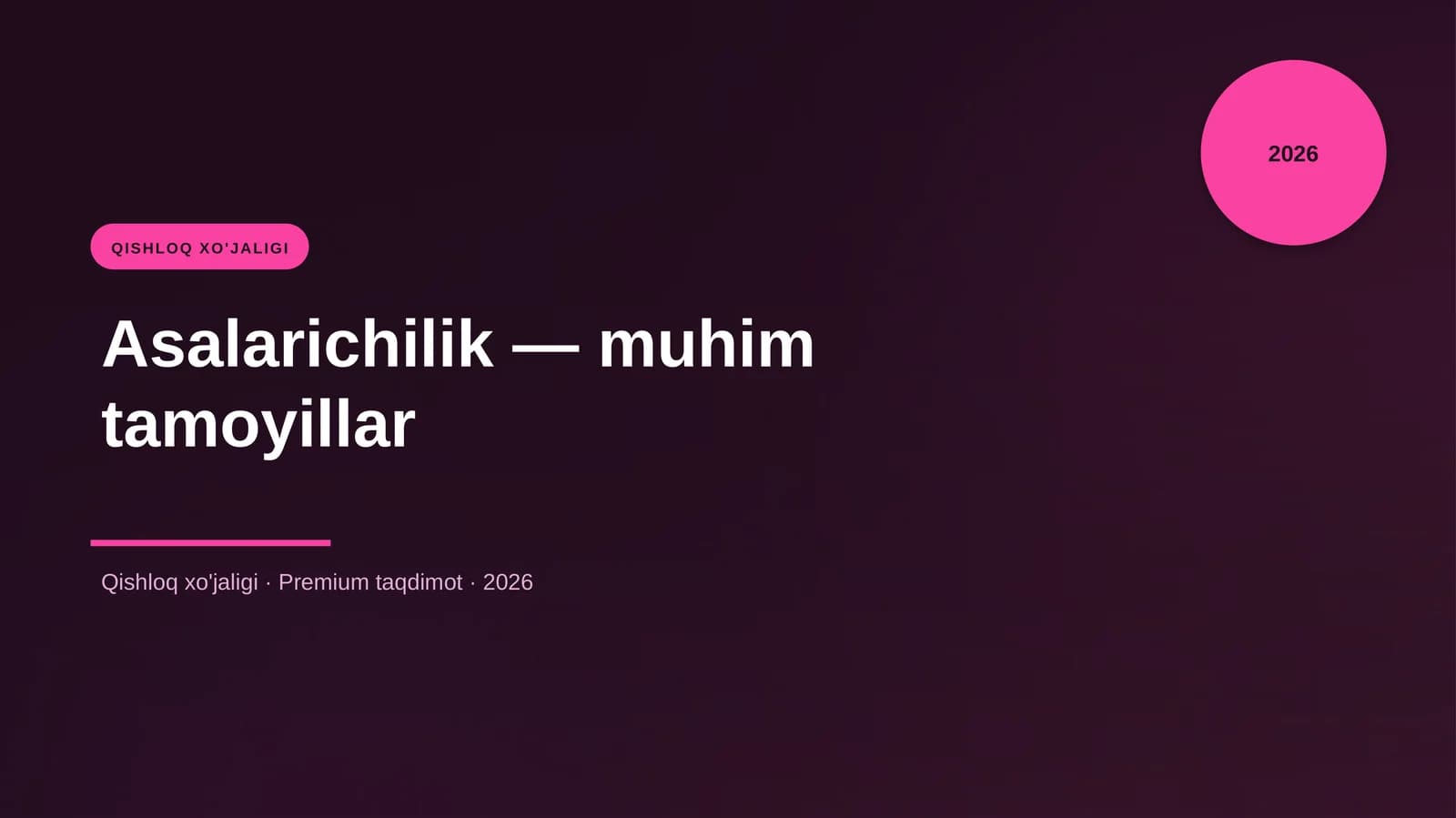 Asalarichilik — muhim tamoyillar