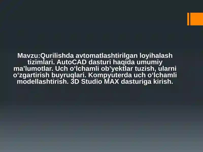 Autocad Dasturi