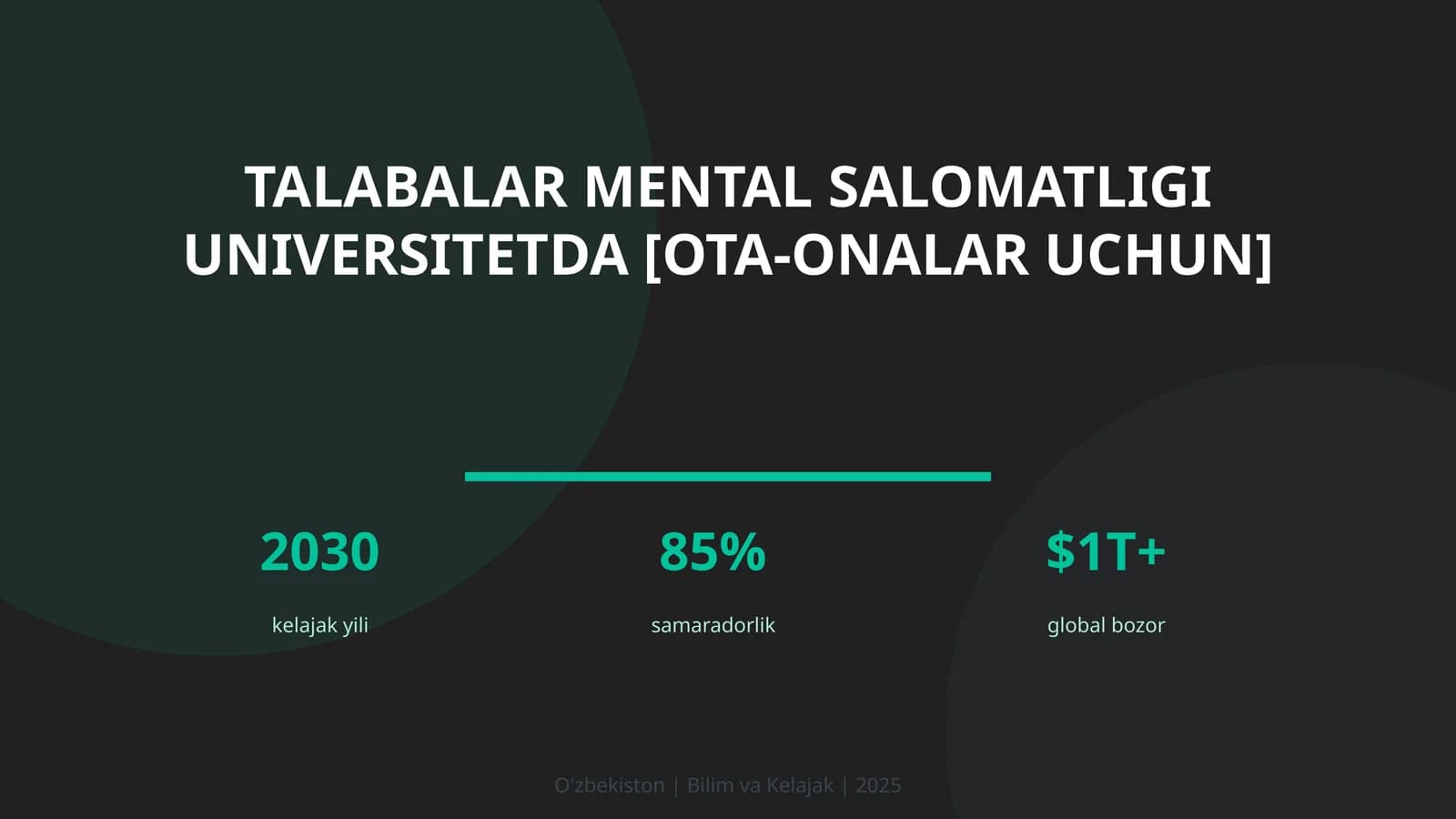 Talabalar mental salomatligi universitetda [ota-onalar uchun]