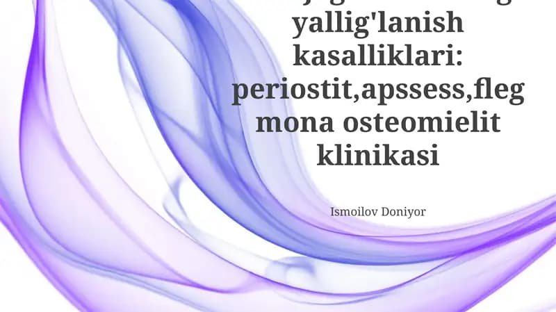 Osteomiyelit Davolash