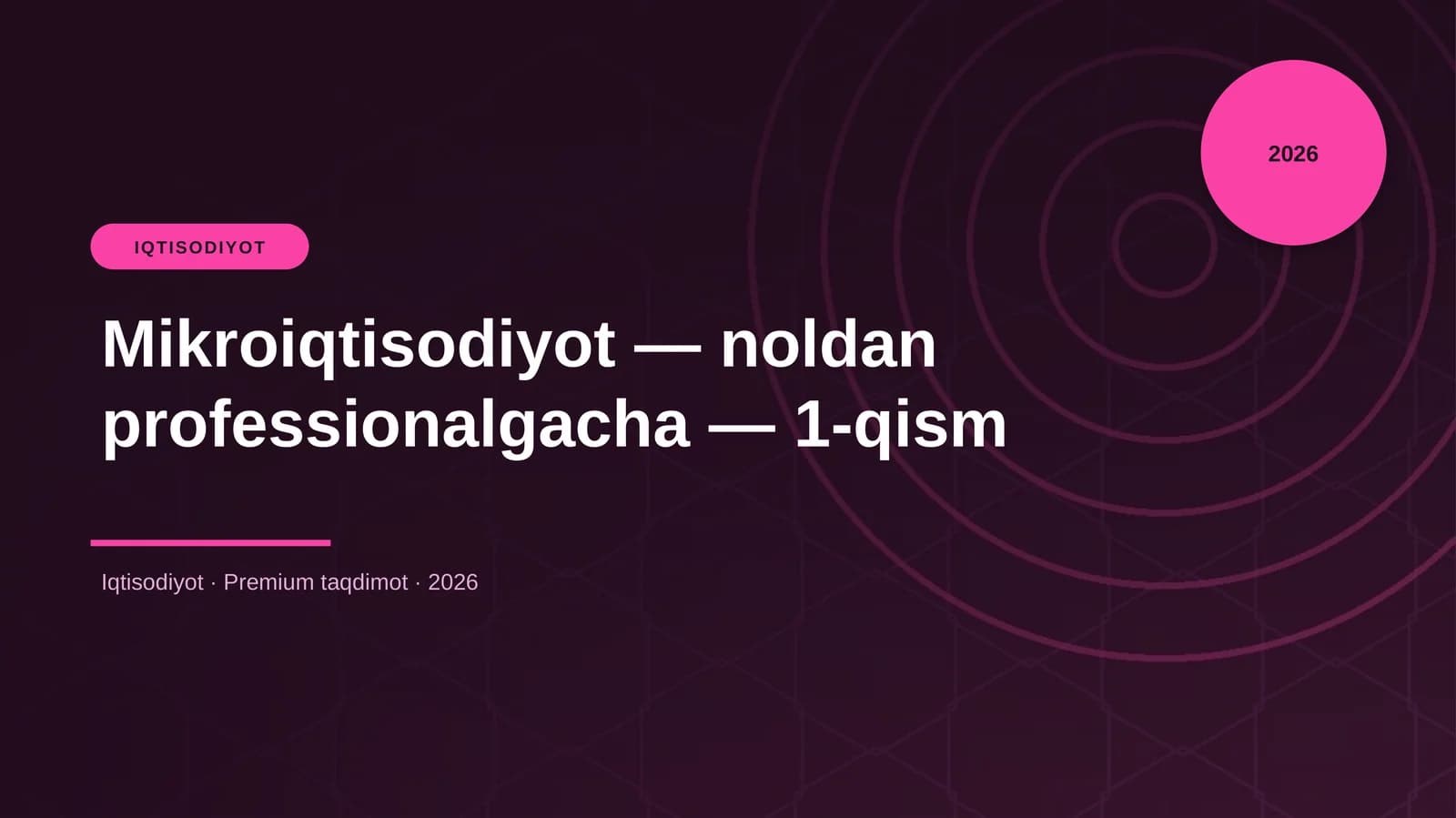 Mikroiqtisodiyot — noldan professionalgacha — 1-qism