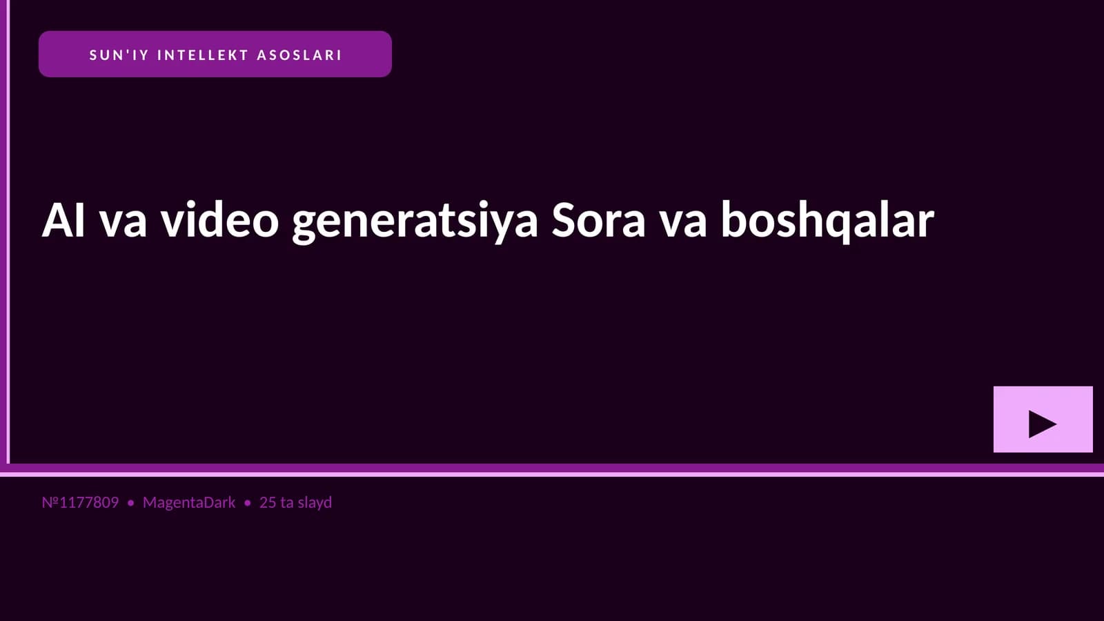 SUN'IY INTELLEKT ASOSLARI