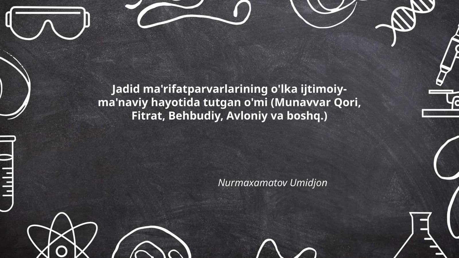 Jadid ma'rifatparvarlarining o'lka ijtimoiy- ma'naviy hayotida tutgan o'mi (Munavvar Qori, Fitrat, Behbudiy, Avloniy va boshq.)