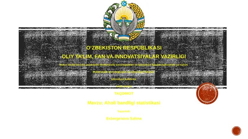 Aholi bandligi statistikasi
