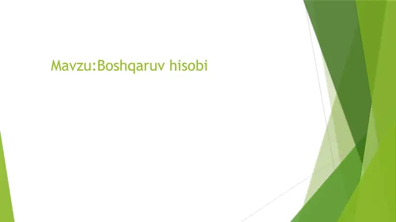 Boshqaruv hisobi