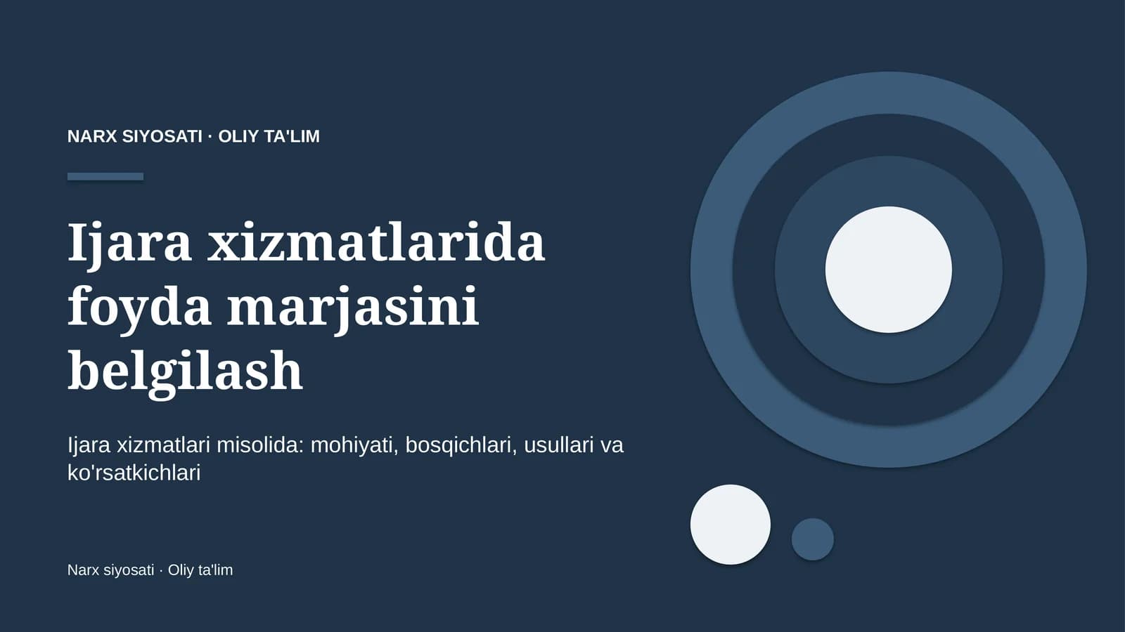 Ijara xizmatlarida foyda marjasini belgilash