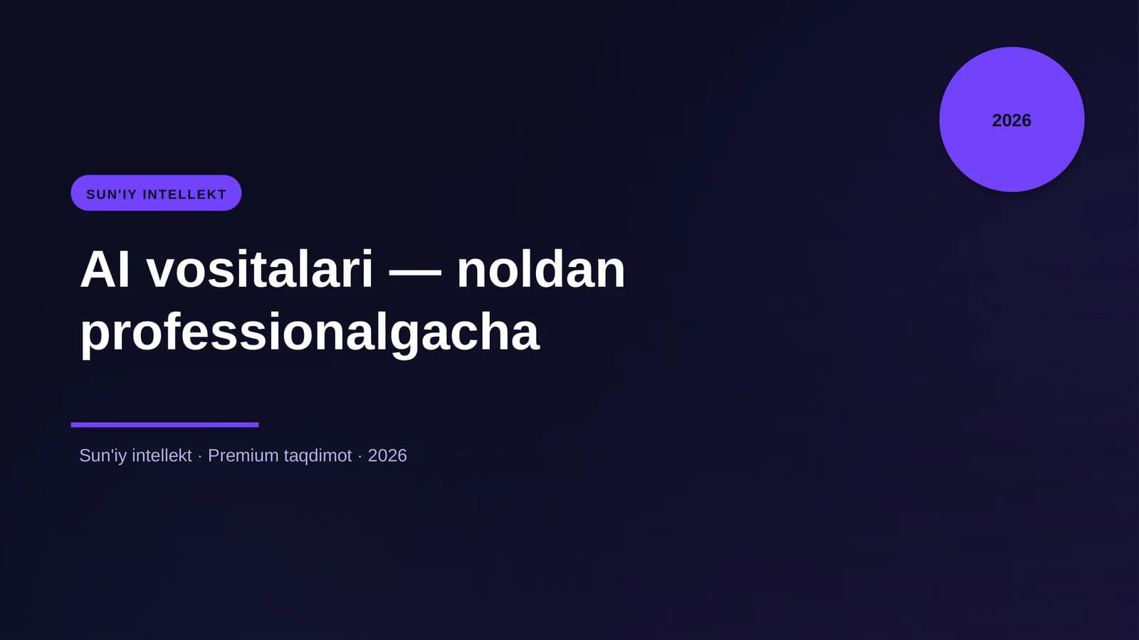 AI vositalari — noldan professionalgacha