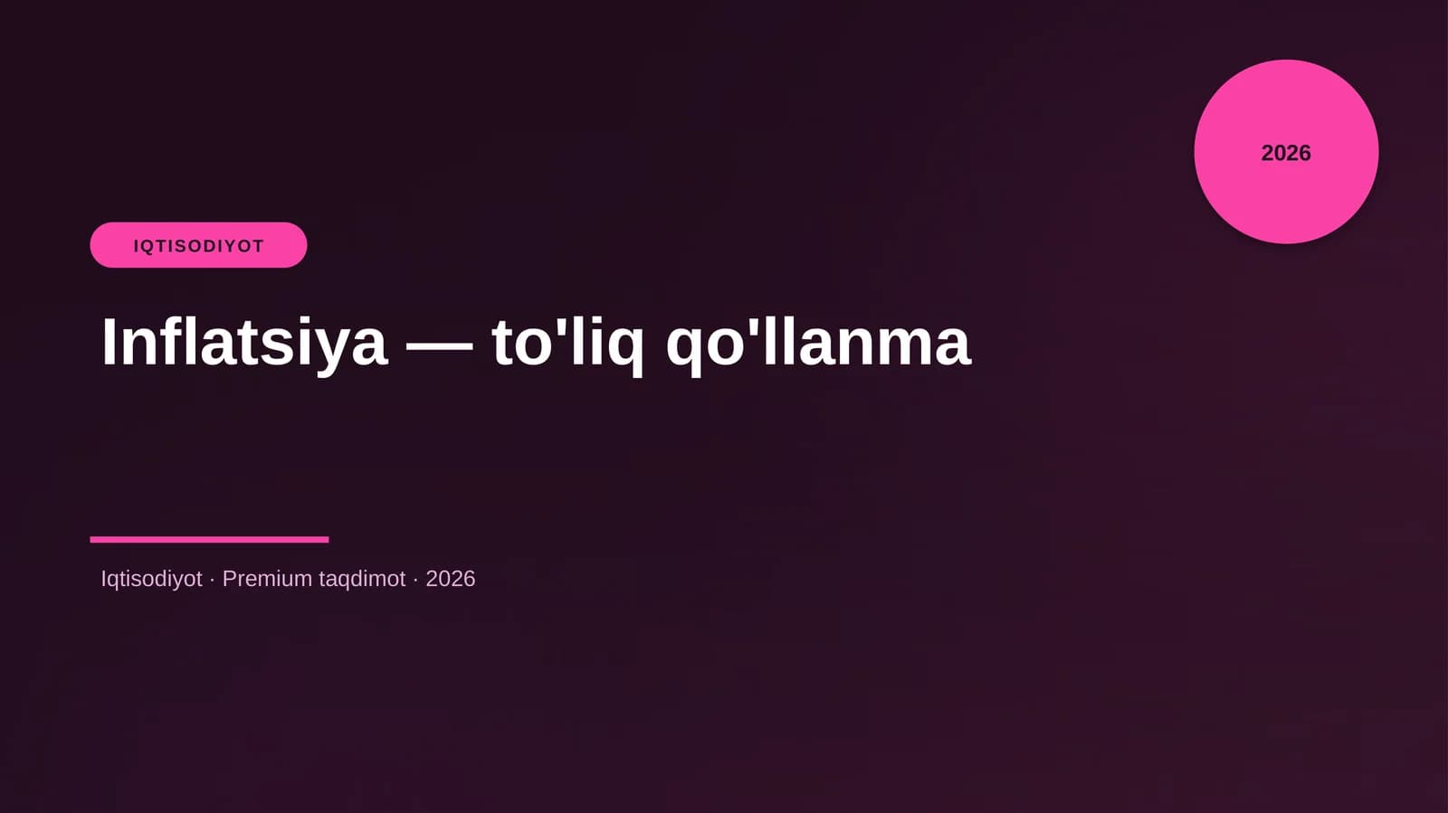 Inflatsiya — to'liq qo'llanma
