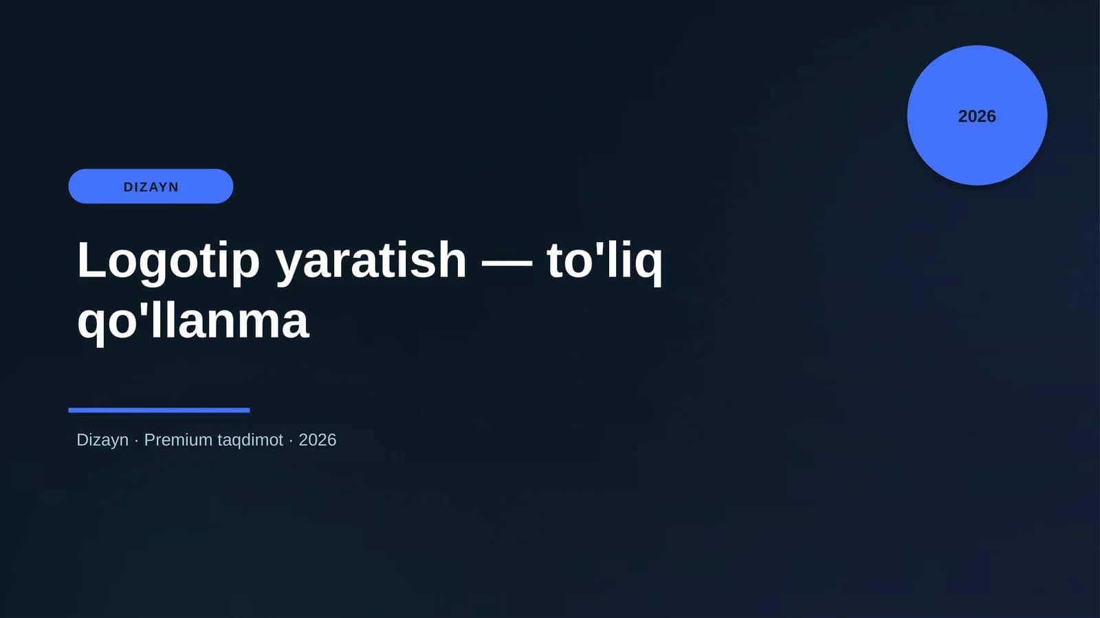 Logotip yaratish — to'liq qo'llanma