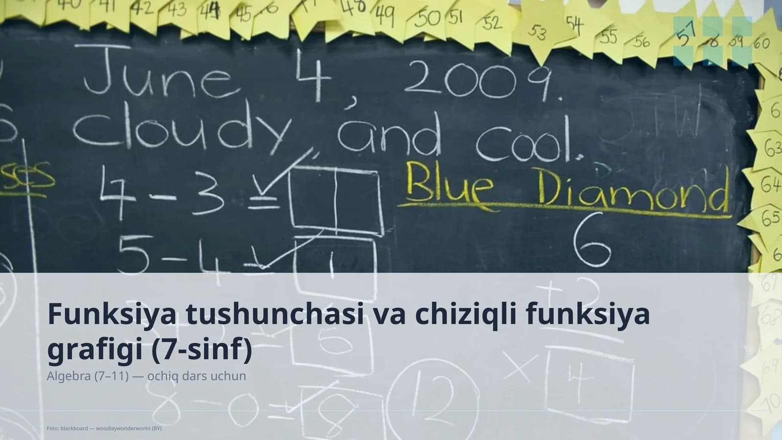 Funksiya tushunchasi va chiziqli funksiya grafigi (7-sinf)