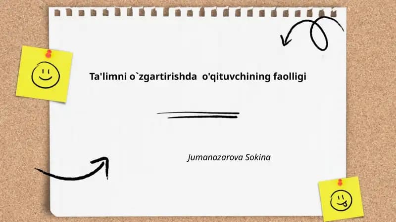 O'qituvchining faolligi