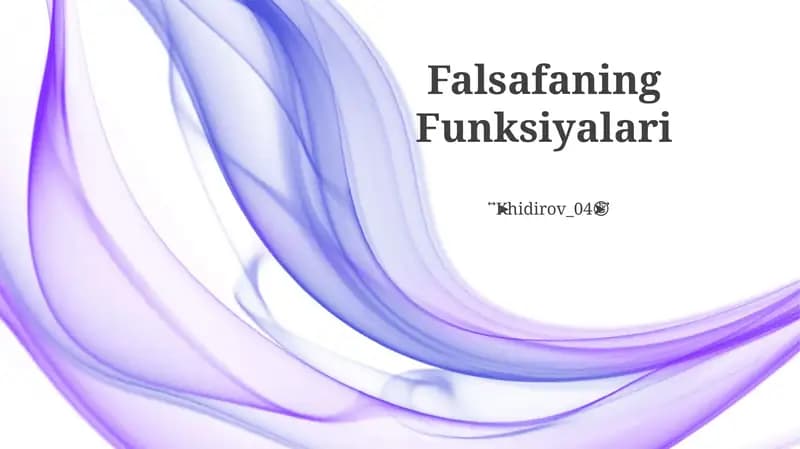 Falsafaning Funksiyalari