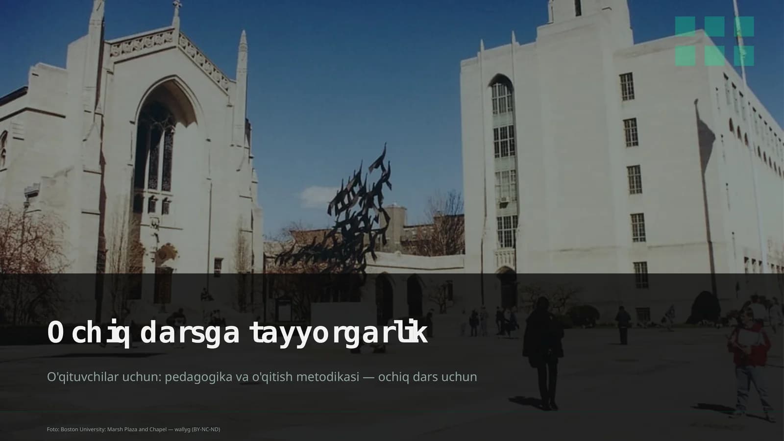 Ochiq dars uchun pedagogika va o'qitish metodikasi