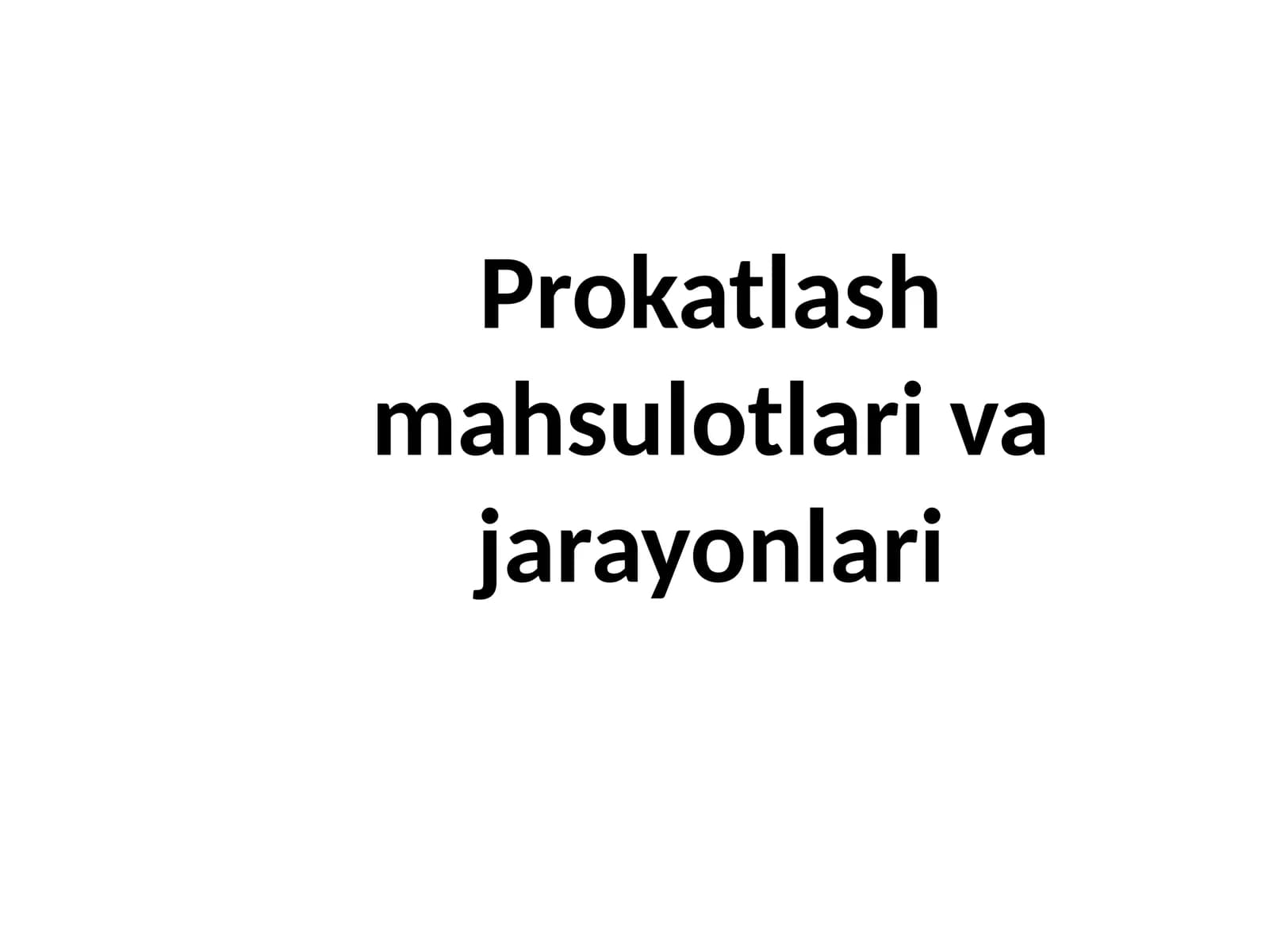 Listlar va Prokatlash Mahsulotlari