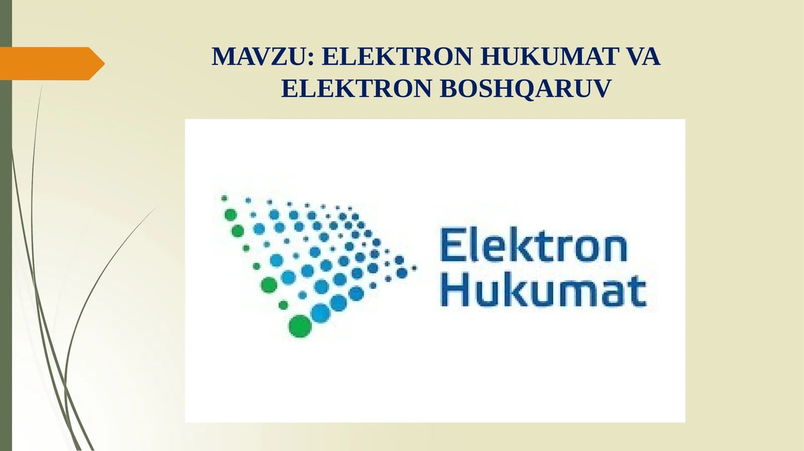 ELEKTRONHUKUMATVA ELEKTRON BOSHQARUV