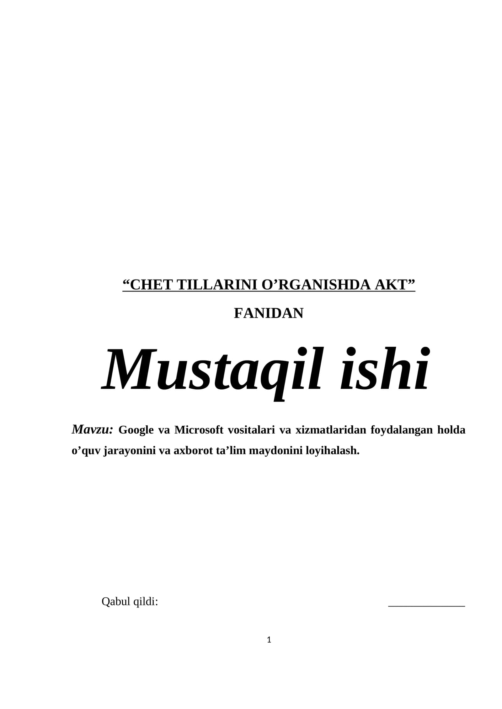 MICROSOFT dasturlarini ishga tushirish
