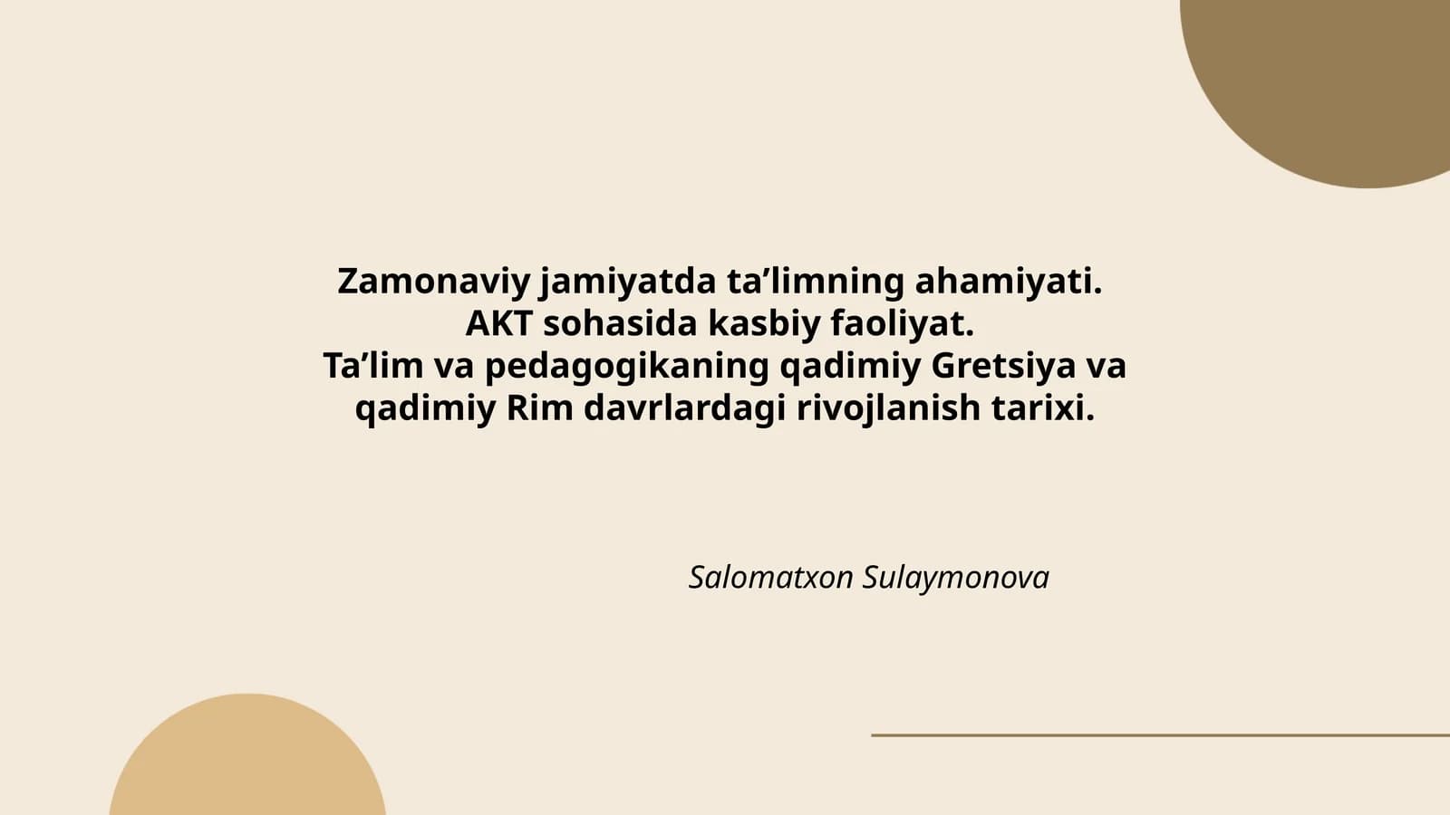 Ta’lim va pedagogikaning qadimiy Gretsiya va qadimiy Rim davrlardagi rivojlanish tarixi
