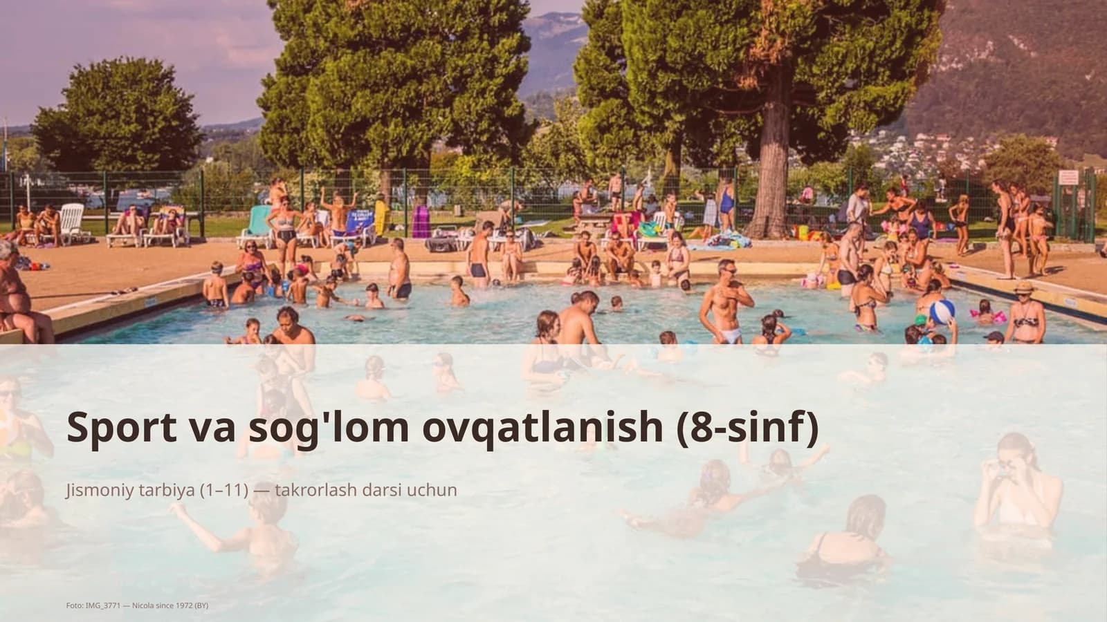 Sport va sog'lom ovqatlanish (8-sinf)