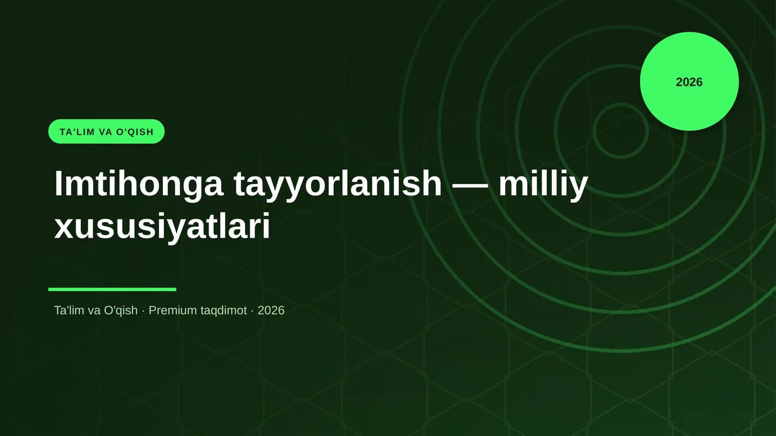 Imtihonga tayyorlanish — milliy xususiyatlari
