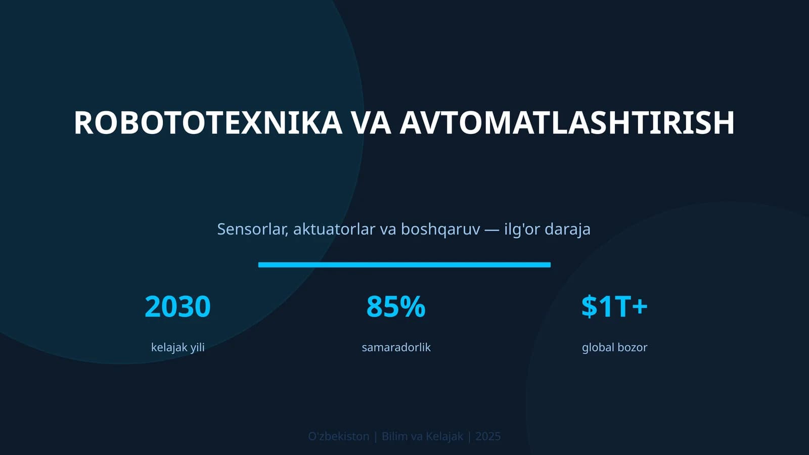 ROBOTOTEXNIKA VA AVTOMATLASHTIRISH