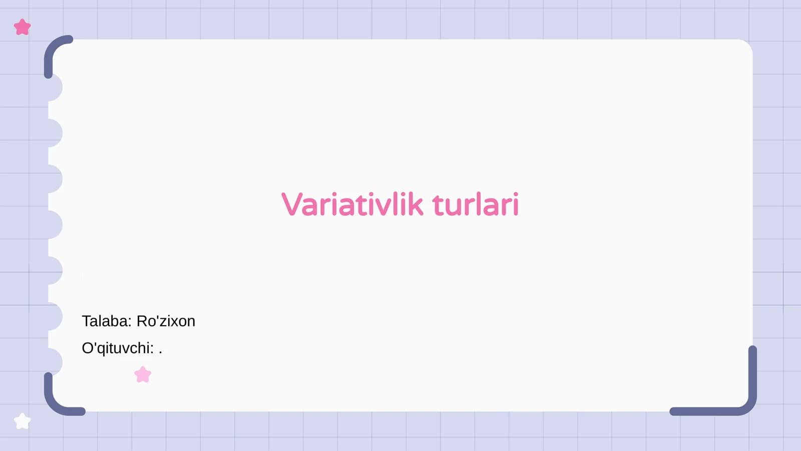 Variativlik turlari