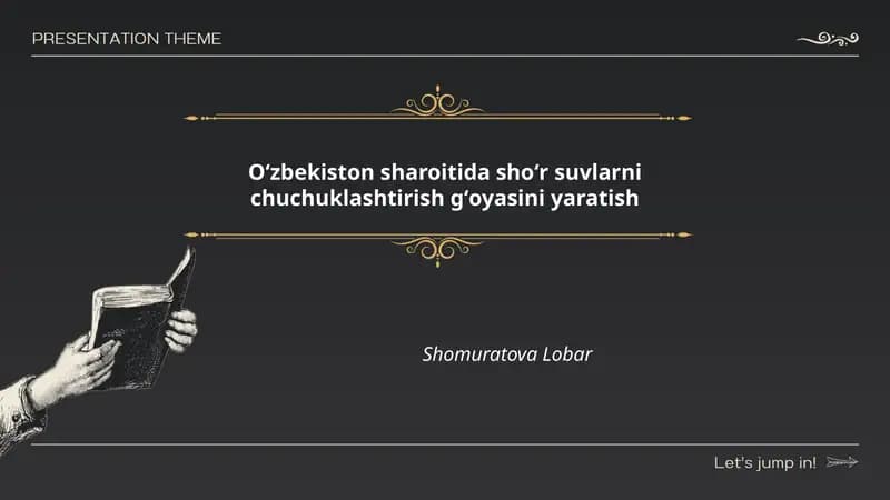 Oʻzbekiston sharoitida shoʻr suvlarni chuchuklashtirish gʻoyasi