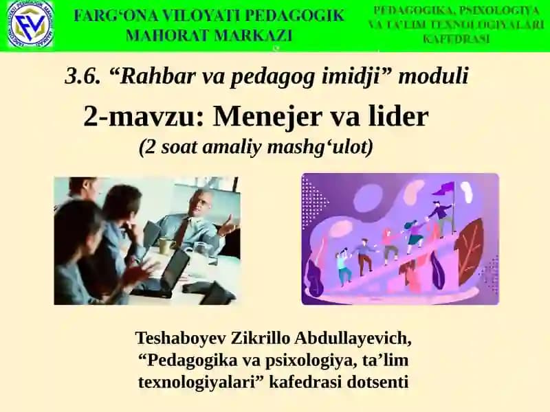 Menejer va lider