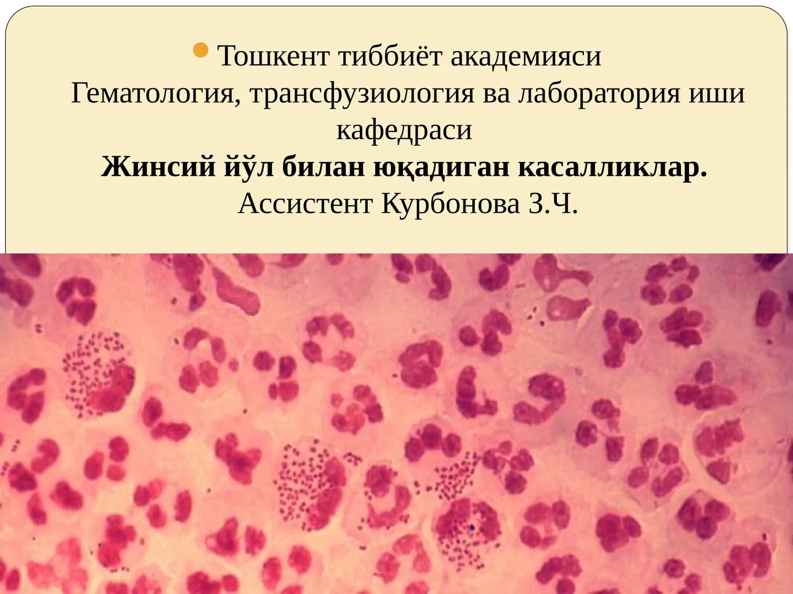 Жинсий ўлбилан юқадиган касалликлар