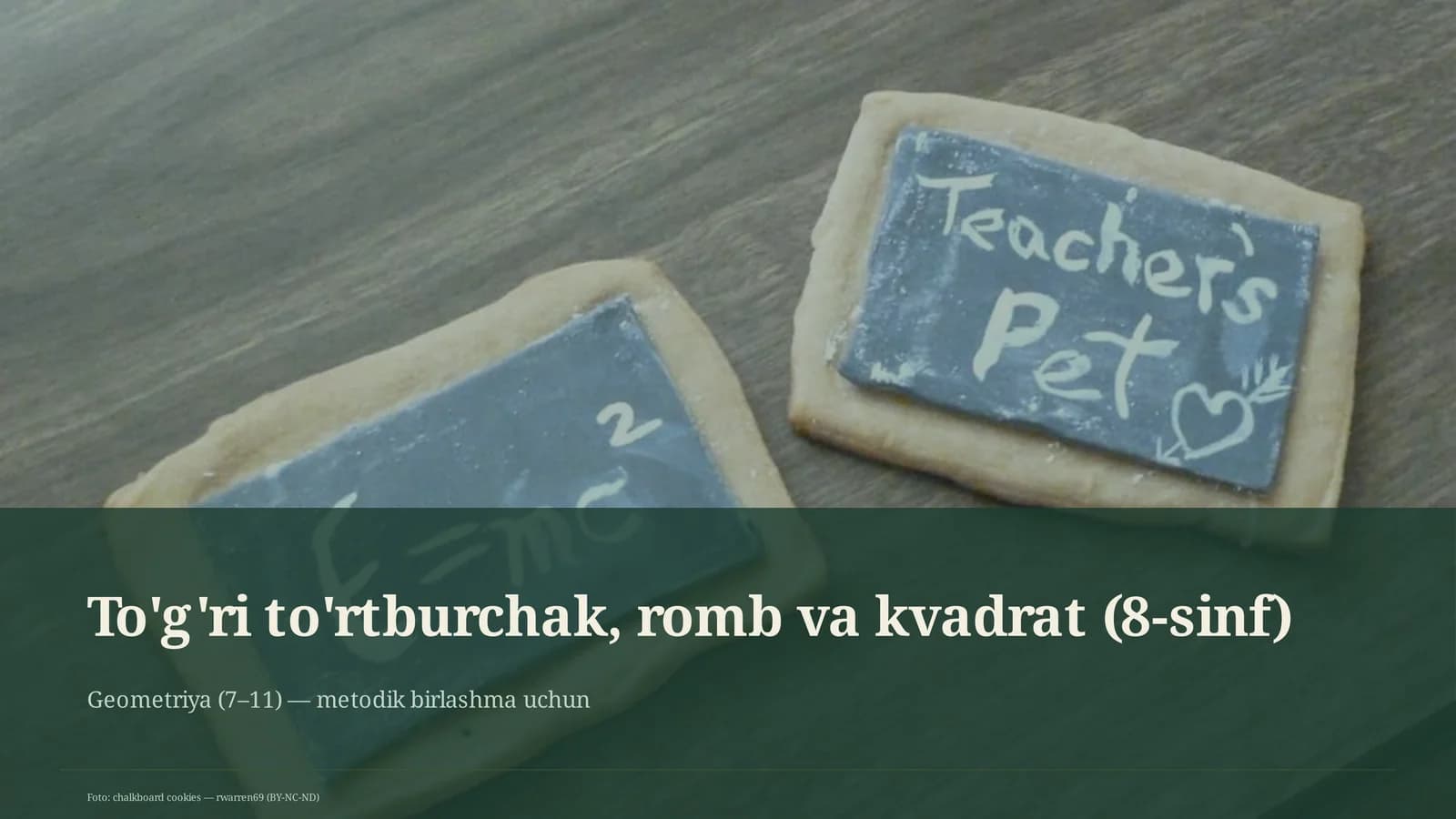 To'g'ri to'rtburchak, romb va kvadrat (8-sinf)