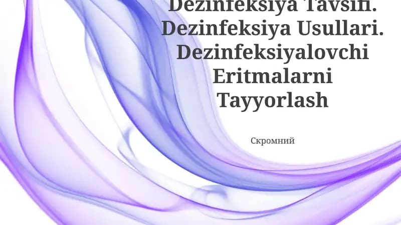 Dezinfeksiya Tavsifi