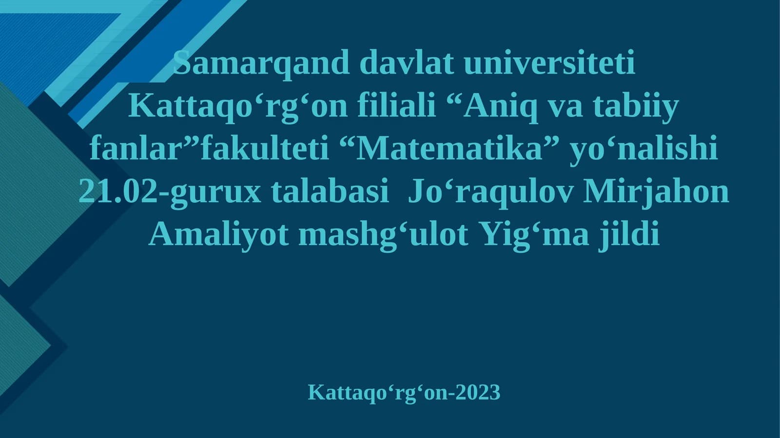 Matematika yo‘nalishi