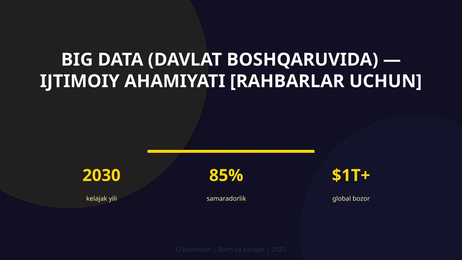 BIG DATA (DAVLAT BOSHQARUVIDA) — IJTIMOIY AHAMIYATI [RAHBARLAR UCHUN]
