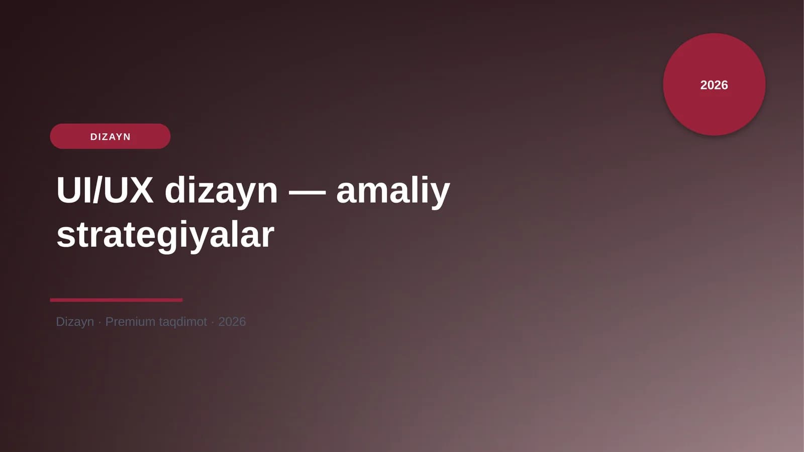 UI/UX dizayn — amaliy strategiyalar
