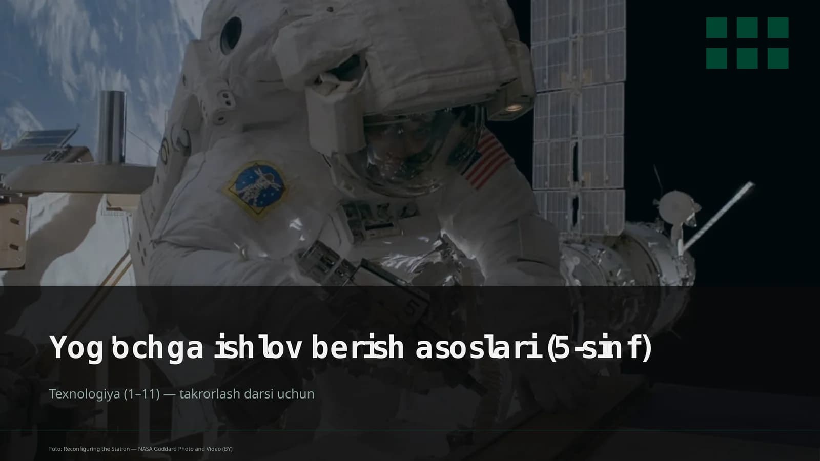 Yog'ochga ishlov berish asoslari (5-sinf)