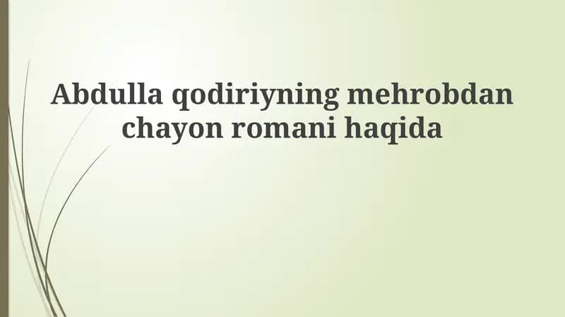 Mehrobdan chayon