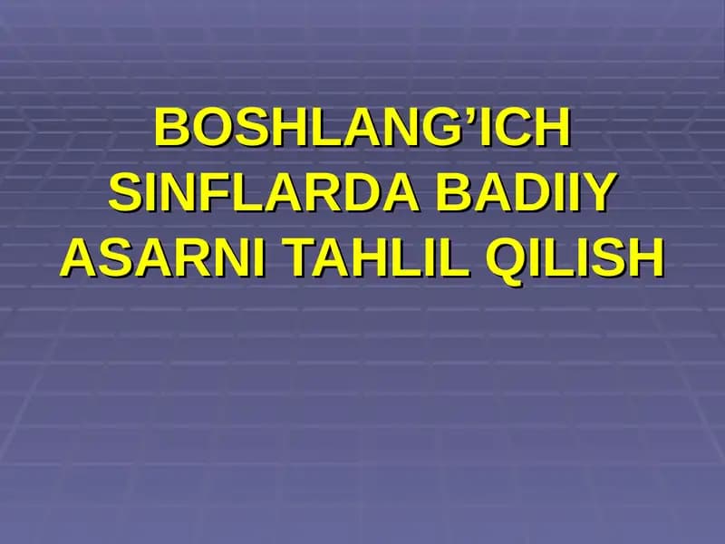 Badiiy Asarlar