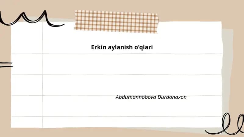 Erkin aylanish o'qlari