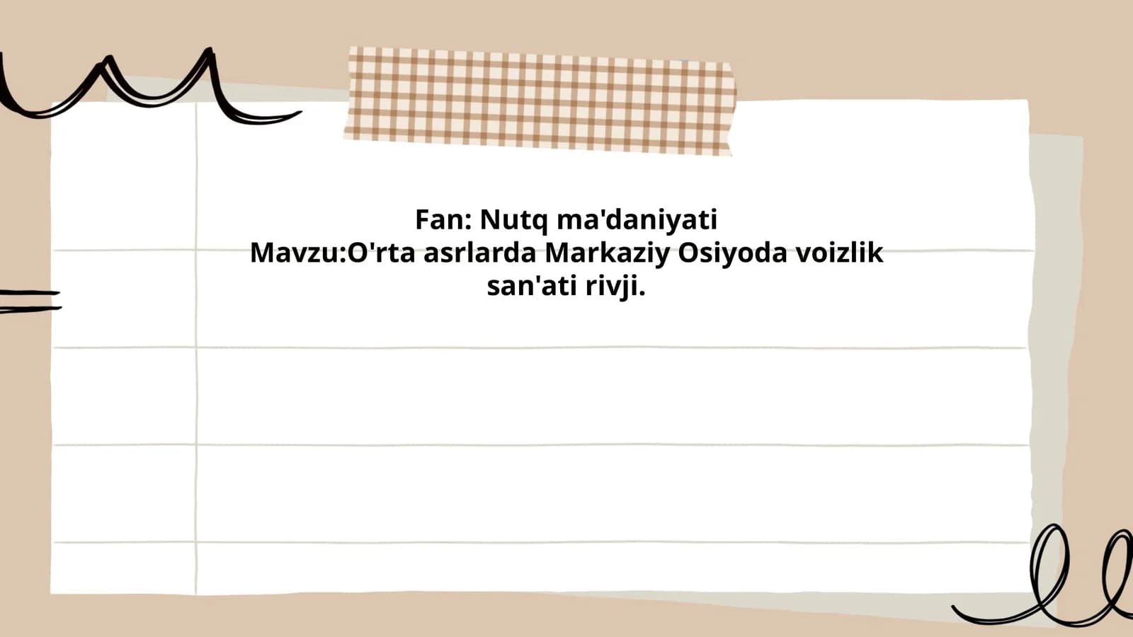O'rta asrlarda Markaziy Osiyoda voizlik san'ati rivji