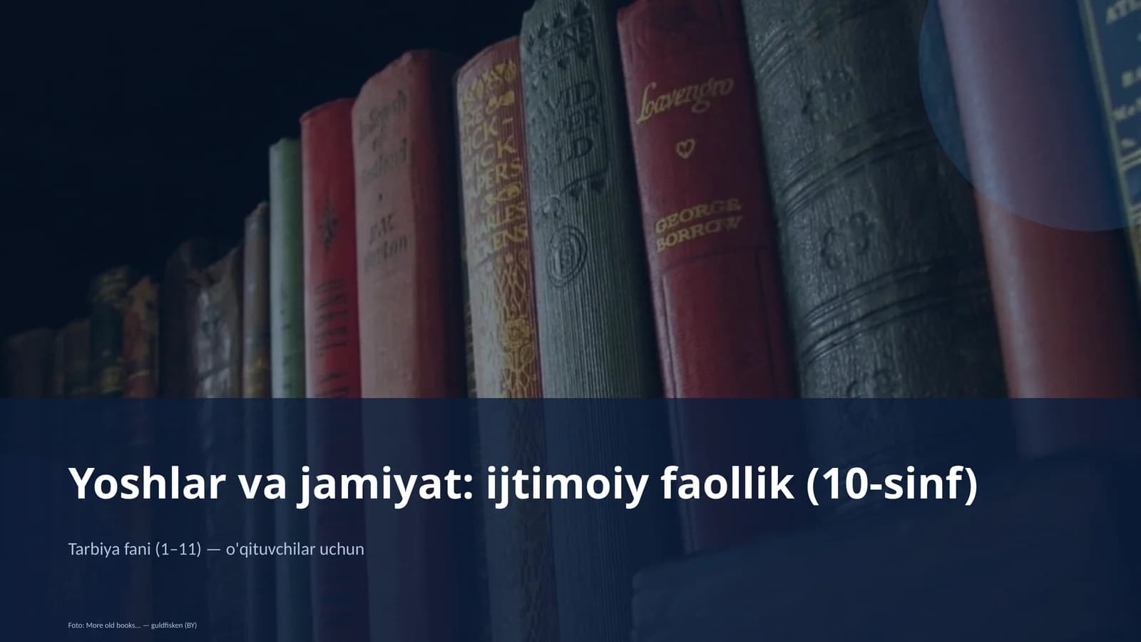 Yoshlar va jamiyat: ijtimoiy faollik (10-sinf)