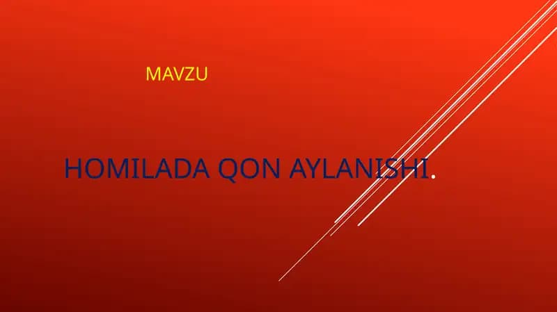 Homilada qonaylanishi