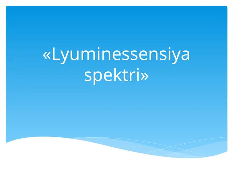 Lyuminessensiya spektri