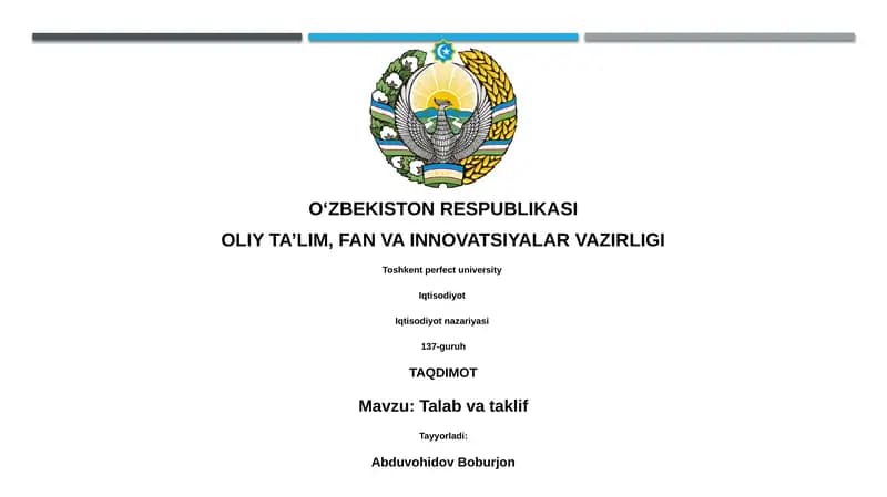 Talab va taklif