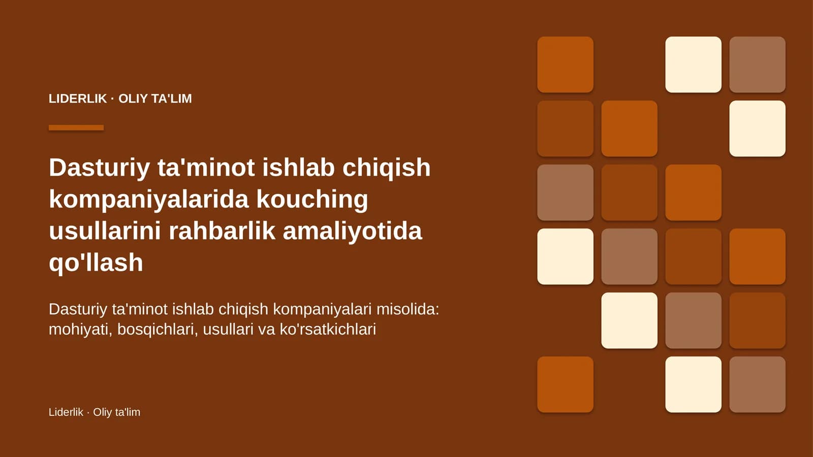 dasturiy ta'minot ishlab chiqish kompaniyalarida kouching usullarini rahbarlik amaliyotida qo'llash 5842