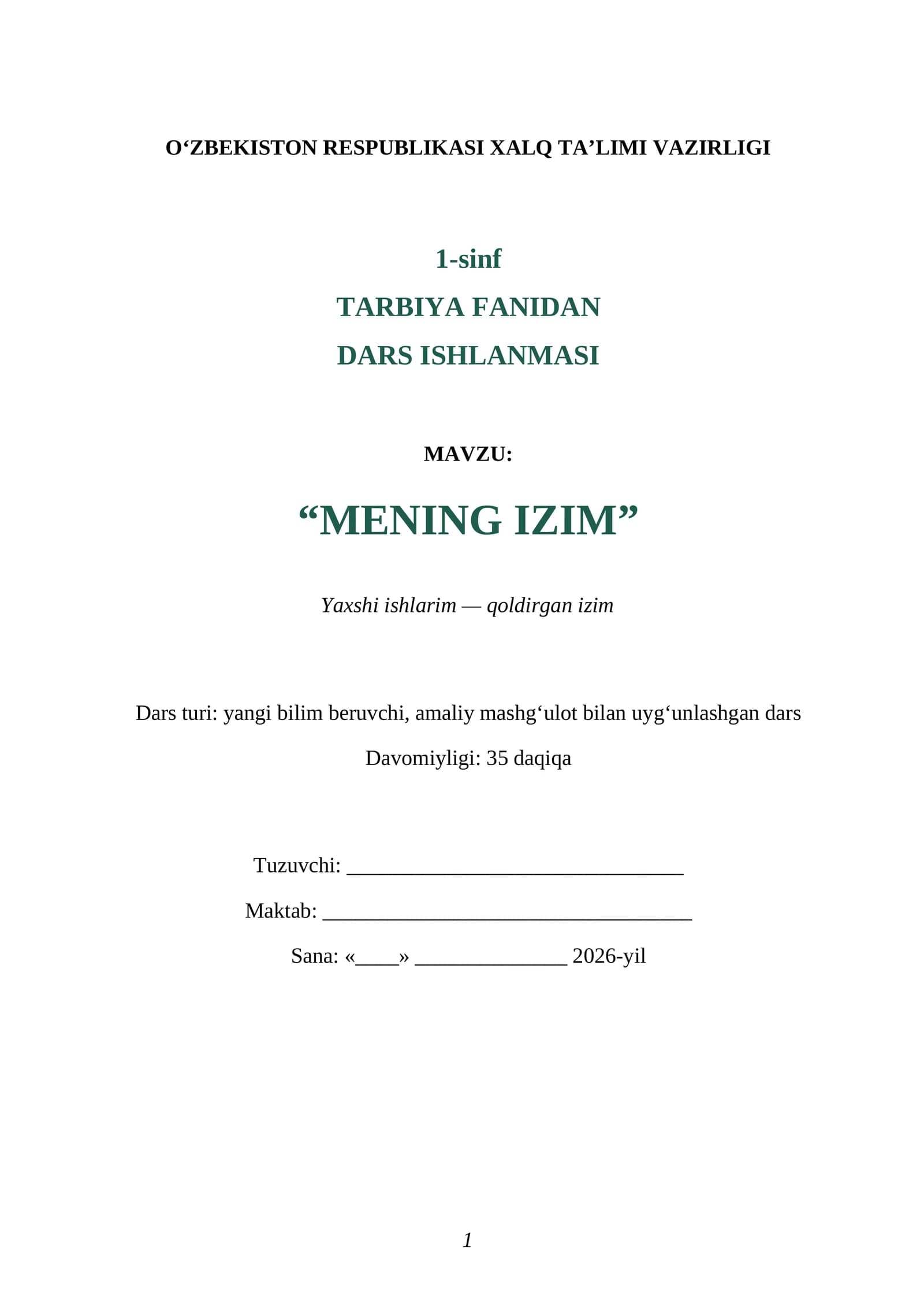 "MENING IZIM"