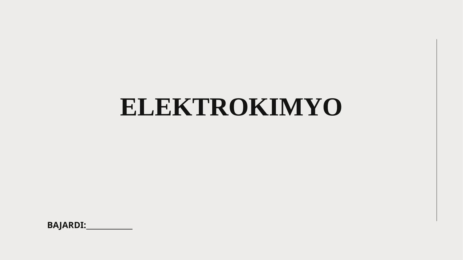 Elektrokimyo