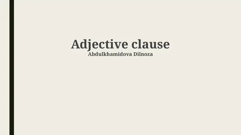 Adjective clause