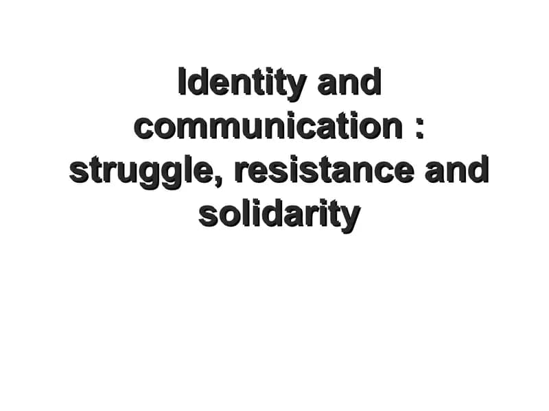 Identity and communication