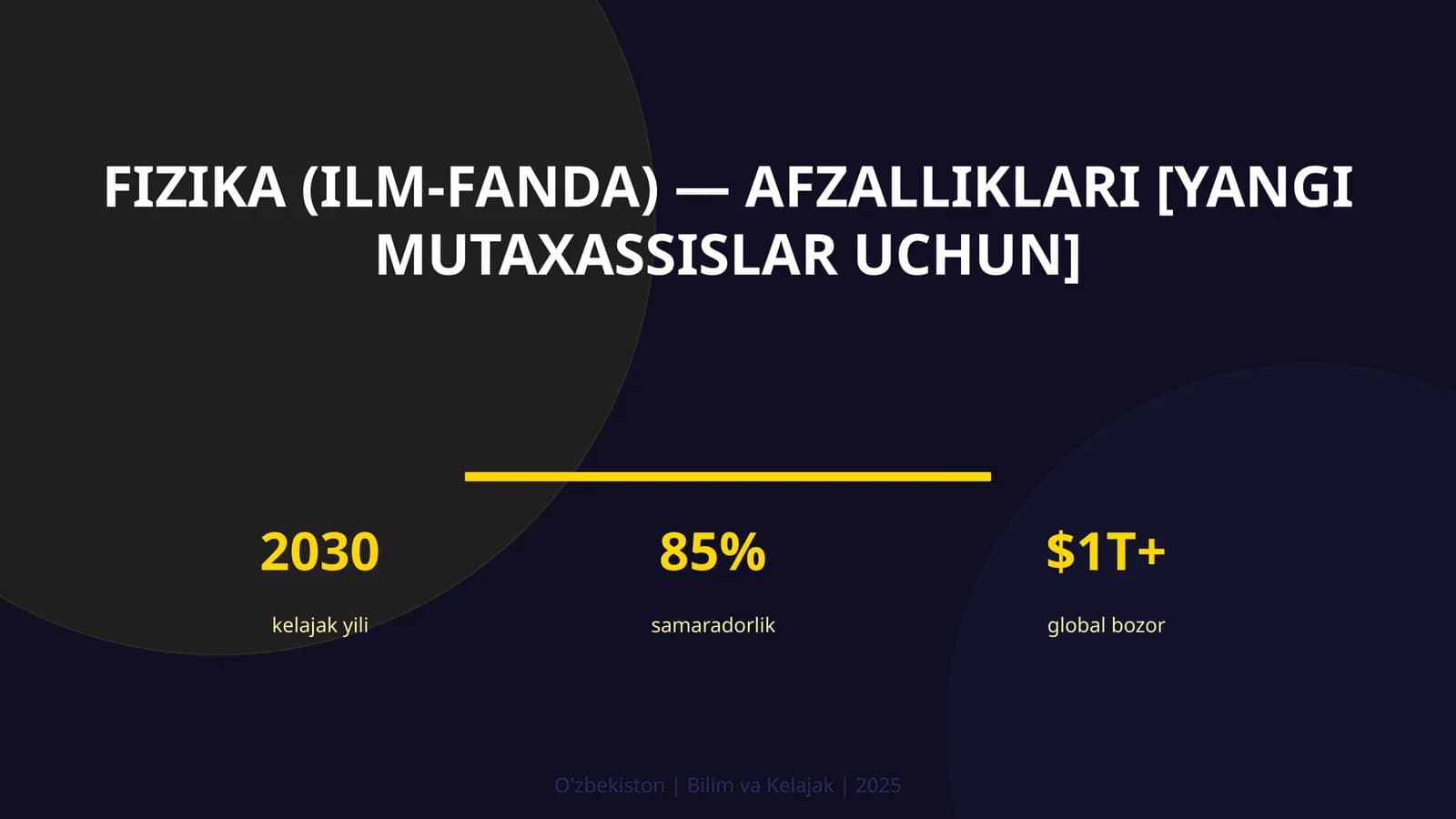 FIZIKA (ILM-FANDA) — AFZALLIKLARI [YANGI MUTAXASSISLAR UCHUN]